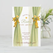 かわいいグリーンキリン赤ちゃんシャワー 招待状 (スタンド正面)