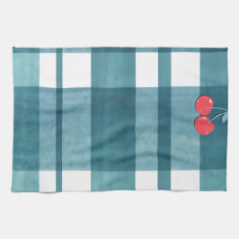 かわいいグリーンギンガム キッチンタオル