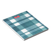 かわいいグリーンギンガム ノートパッド (アングル)