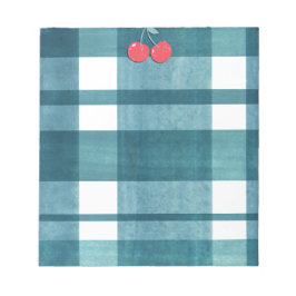 かわいいグリーンギンガム ノートパッド