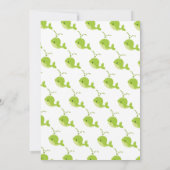 かわいいグリーンクジラタイポグラフィ男の赤ちゃんシャワー 招待状 (裏面)