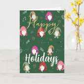 かわいいグリーンクリスマスカラフル格言 カード (黄色い花)