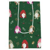 かわいいグリーンクリスマスカラフル格言 ミディアムペーパーバッグ (裏面)