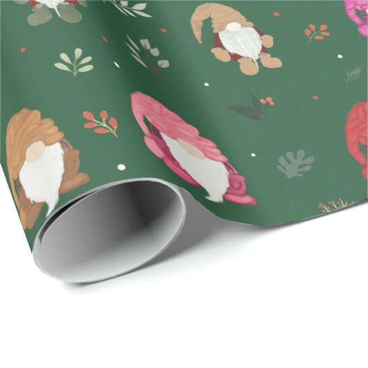 かわいいグリーンクリスマスカラフル格言 ラッピングペーパー (ロールコーナー)