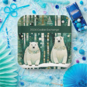 かわいいグリーンクリスマスクッキーの交換 ペーパープレート (パーティー)