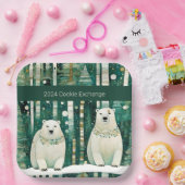 かわいいグリーンクリスマスクッキーの交換 ペーパープレート (パーティー)