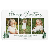 かわいいグリーンクリスマスツリーズ休日3写真 マグネット (横)