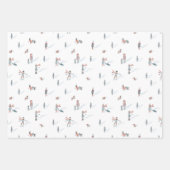 かわいいグリーンクリスマスラッピング紙 ラッピングペーパーシート (正面)