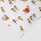 かわいいグリーンクリスマス小人とプレゼント 薄葉紙 (詳細)