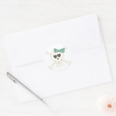 かわいいグリーンゴシッククロスボーン ラウンドシール (封筒)