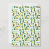 かわいいグリーンサファリ動物カップルベビーシャワー 招待状 (裏面)