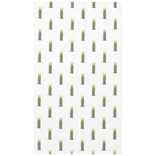 かわいいグリーンサボテン黄色い花砂漠 テーブルクロス (正面)