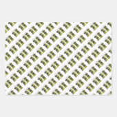 かわいいグリーンサンタ格言、オーナメント&クリスマスプレゼント ラッピングペーパーシート (正面3)