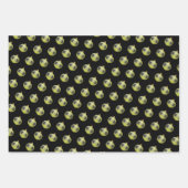 かわいいグリーンサンタ格言、オーナメント&クリスマスプレゼント ラッピングペーパーシート (正面2)