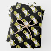 かわいいグリーンサンタ格言、オーナメント&クリスマスプレゼント ラッピングペーパーシート (インサイチュ)