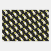 かわいいグリーンサンタ格言、オーナメント&クリスマスプレゼント ラッピングペーパーシート (正面)