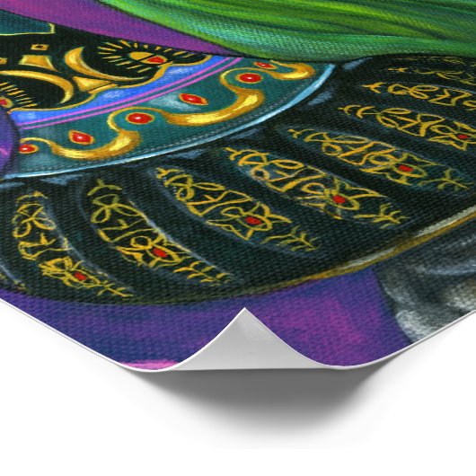 かわいいグリーンジェニーガールビッグアイズドール魔法ボトル ポスター (角)