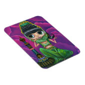 かわいいグリーンジェニーガールビッグアイズドール魔法ボトル マグネット (右側)