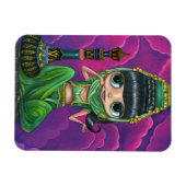 かわいいグリーンジェニーガールビッグアイズドール魔法ボトル マグネット (横)