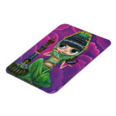 かわいいグリーンジェニーガールビッグアイズドール魔法ボトル マグネット (左側)