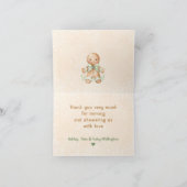 かわいいグリーンジンジャーブレッドマンクリスマスベビーシャワー サンキューカード (内部)