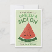 かわいいグリーンスイカ教室バレンタイン 招待状 (正面)