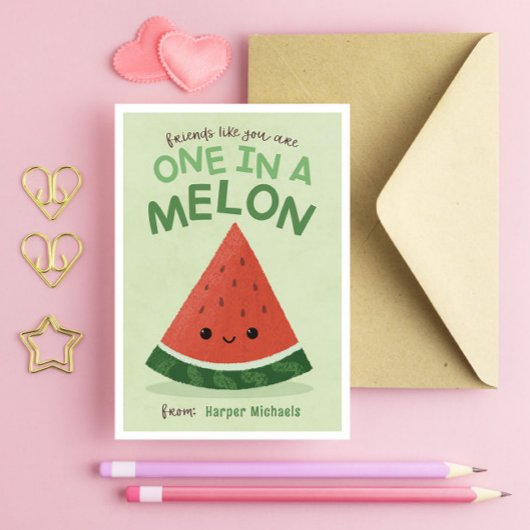 かわいいグリーンスイカ教室バレンタイン 招待状