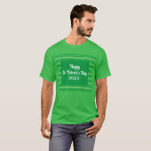かわいいグリーンストライプのハッピーSt patricks day追加の年 Tシャツ (正面フル)