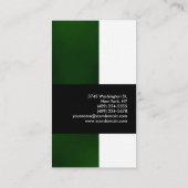 かわいいグリーンストライプリネンクリーンビジネスカード 名刺 (裏面)