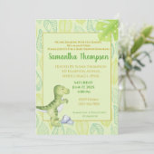 かわいいグリーンダウスボーイ赤ちゃんシャワー招待状 招待状 (スタンド正面)