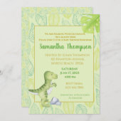 かわいいグリーンダウスボーイ赤ちゃんシャワー招待状 招待状 (正面/裏面)