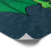 かわいいグリーンチュルフモンスター ポスター (角)