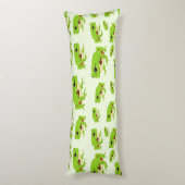 かわいいグリーンツリーカエルのパターン ボディピロー (裏面 (縦))