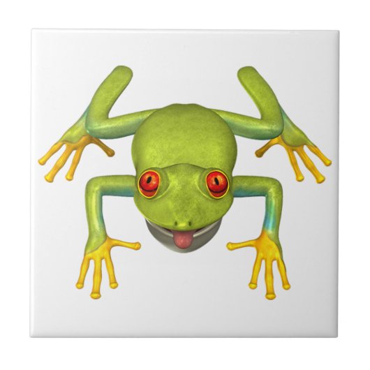 かわいいグリーンツリーカエル タイル (正面)