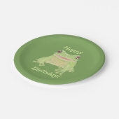 かわいいグリーンツリーカエル – ハッピーバースデー! ペーパープレート (アングル)