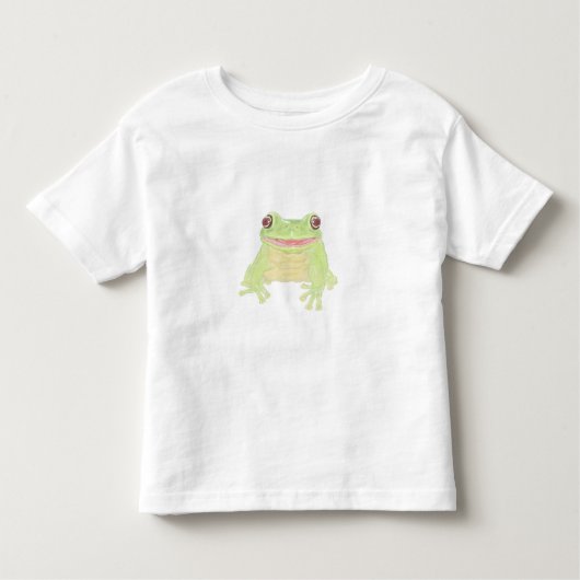 かわいいグリーンツリーカエル – 透明。 トドラーTシャツ (正面)