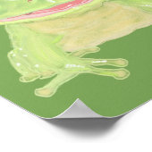 かわいいグリーンツリーカエル – 3x透明。 ポスター (角)