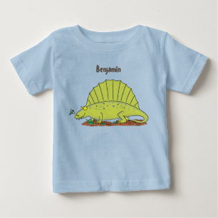 かわいいグリーンディメトロドン漫画イラストレーション ベビーTシャツ