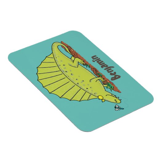 かわいいグリーンディメトロドン漫画イラストレーション マグネット (右側)