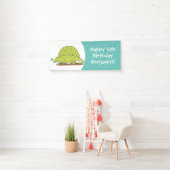 かわいいグリーンディメトロドン漫画イラストレーション 横断幕 (インサイチュ)