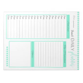 かわいいグリーンデイリープランナーカスタムメモ帳 ノートパッド (正面)