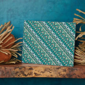 かわいいグリーンデザインアステカ模様デザイン フォトプラーク (側面)