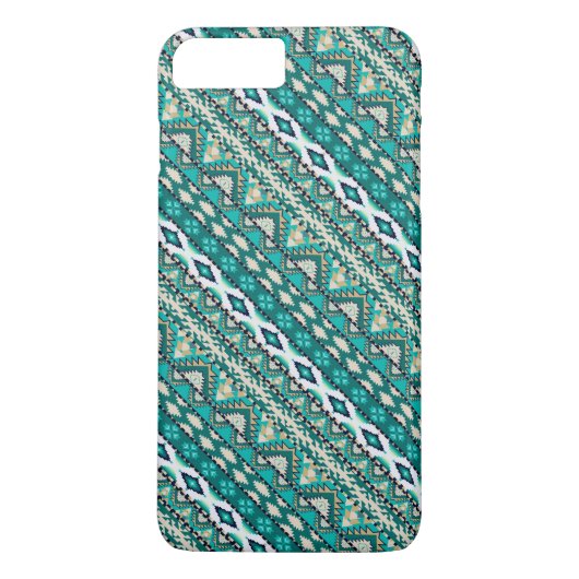 かわいいグリーンデザイン アステカ柄デザイン Case-Mate iPhoneケース (裏面)