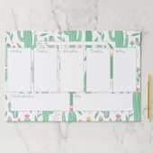 かわいいグリーンデザートサボテンのパターン週間 ペーパーパッド (インサイチュ)