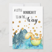 *~*かわいいグリーンドラゴンハッチング男の赤ちゃんシャワー 招待状 (正面)