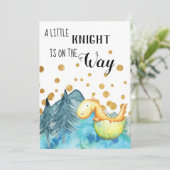 *~*かわいいグリーンドラゴンハッチング男の赤ちゃんシャワー 招待状 (スタンド正面)