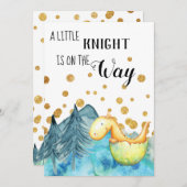 *~*かわいいグリーンドラゴンハッチング男の赤ちゃんシャワー 招待状 (正面/裏面)