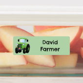 かわいいグリーンハッピーファームトラクターパーソナライズされた漫画 ラベル (貼付)