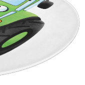 かわいいグリーンハッピーファームトラクター漫画イラストレーション カッティングボード (角)