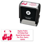 かわいいグリーンハッピーファームトラクター漫画イラストレーション セルフインキングスタンプ (インサイチュ)